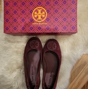 Tori Burch Burgandy Size 9 Ballet Slippers